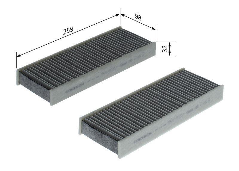 Filtre, air de l'habitacle BOSCH 1987435525