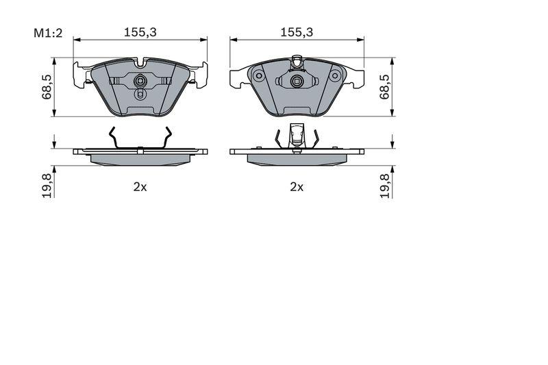 Kit de plaquettes de frein, frein à disque BOSCH 0 986 494 036