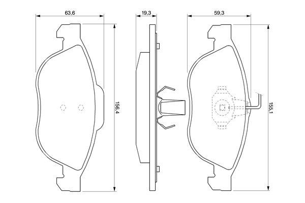 Kit de plaquettes de frein, frein à disque BOSCH 0 986 424 507