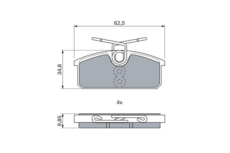 Kit de plaquettes de frein, frein à disque BOSCH 0 986 424 275