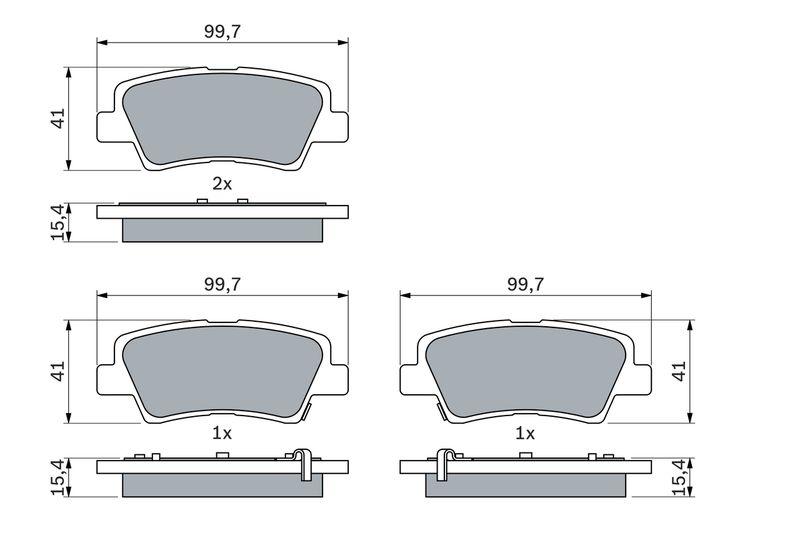 Kit de plaquettes de frein, frein à disque BOSCH 0 986 494 557