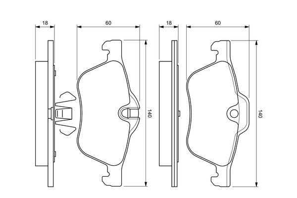 Kit de plaquettes de frein, frein à disque BOSCH 0986424652