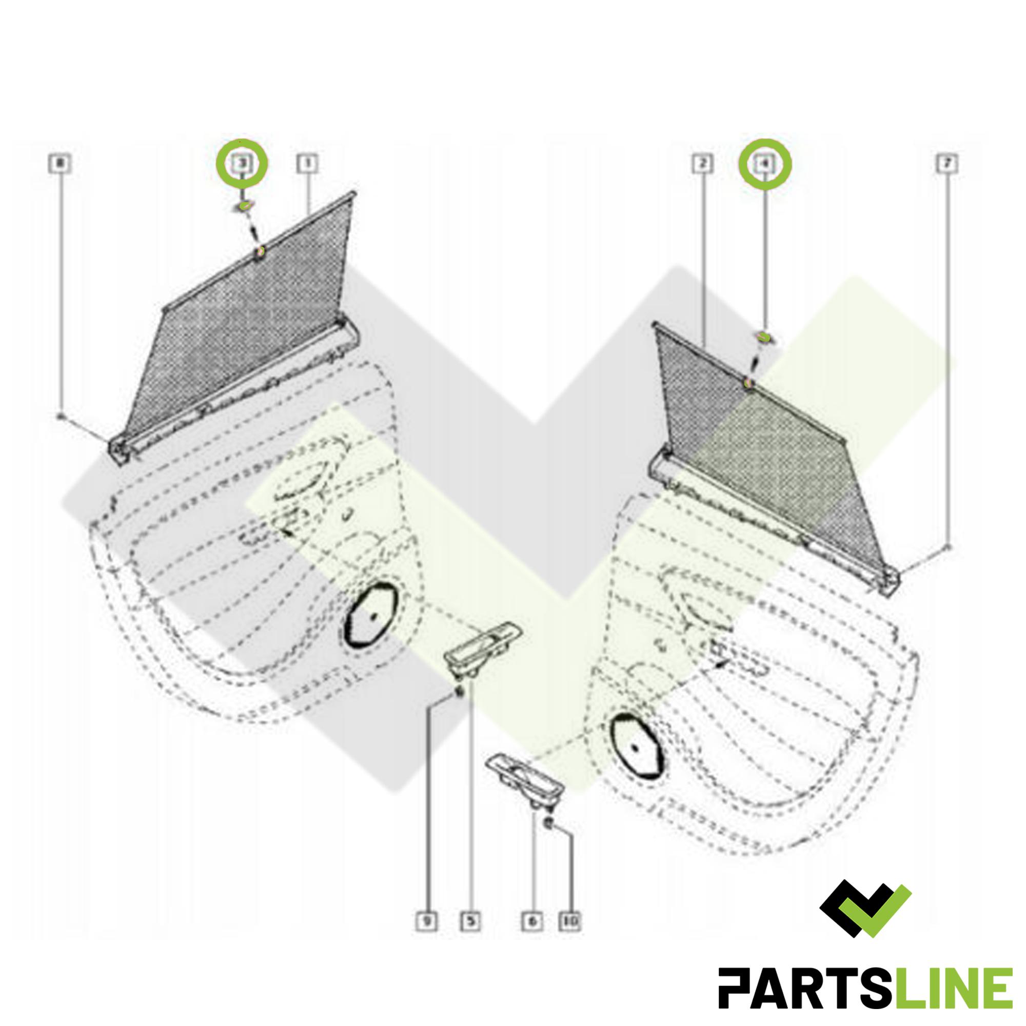 Clips, fixation de pare-soleil porte arrière pour Renault Scénic 3 PARTSLINE SC59493