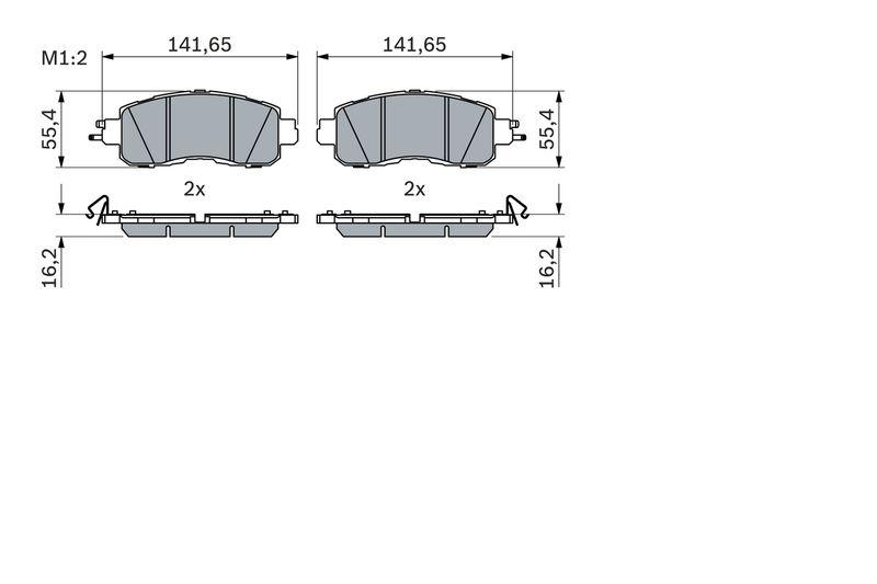 Kit de plaquettes de frein, frein à disque BOSCH 0 986 424 638