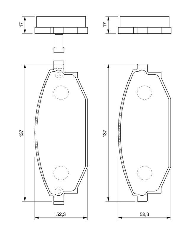 Kit de plaquettes de frein, frein à disque BOSCH 0986424727