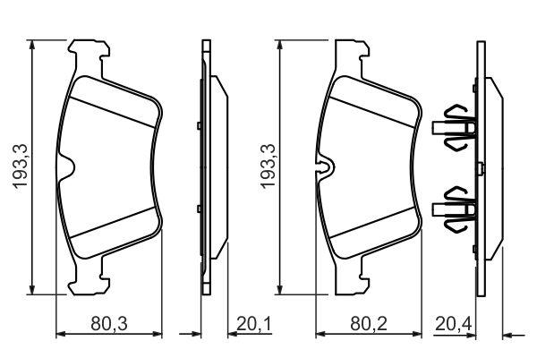 Kit de plaquettes de frein, frein à disque BOSCH 0 986 494 427