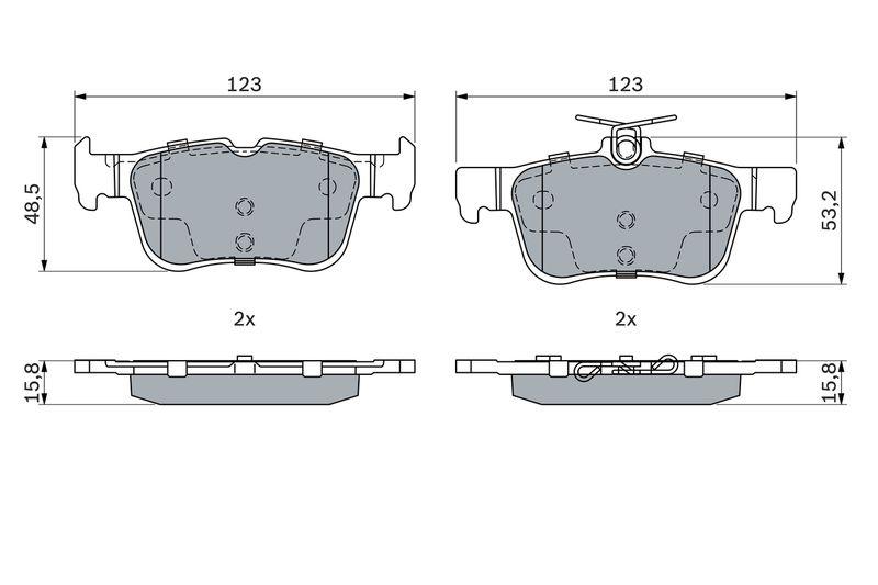 Kit de plaquettes de frein, frein à disque BOSCH 0 986 494 888