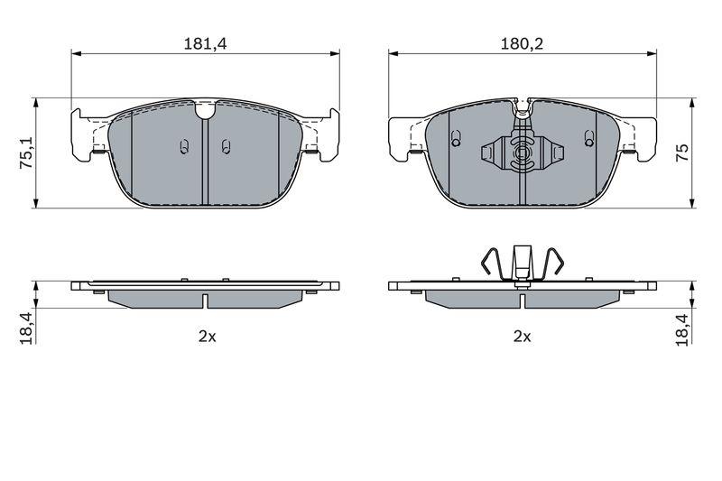 Kit de plaquettes de frein, frein à disque BOSCH 0 986 424 599