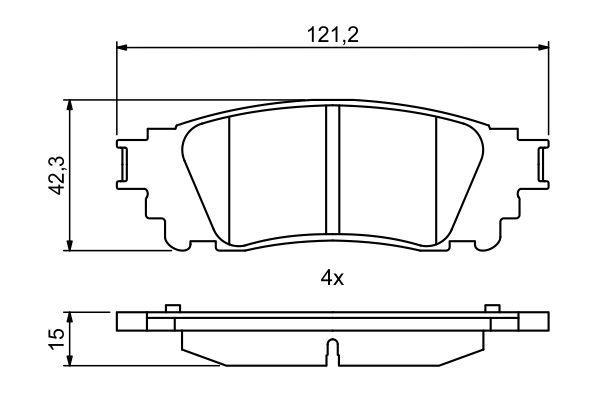 Kit de plaquettes de frein, frein à disque BOSCH 0 986 494 822