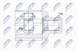 Jeu de joints, arbre de transmission NTY NPW-PL-062