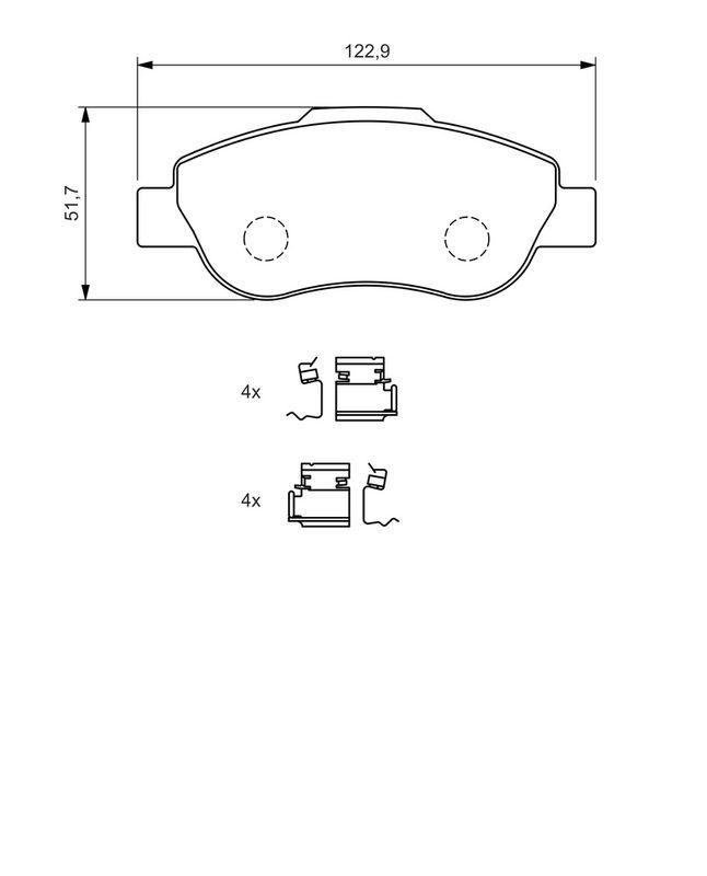 Kit de plaquettes de frein, frein à disque BOSCH 0986424786