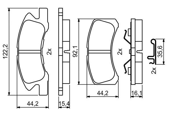 Kit de plaquettes de frein, frein à disque BOSCH 0 986 494 878