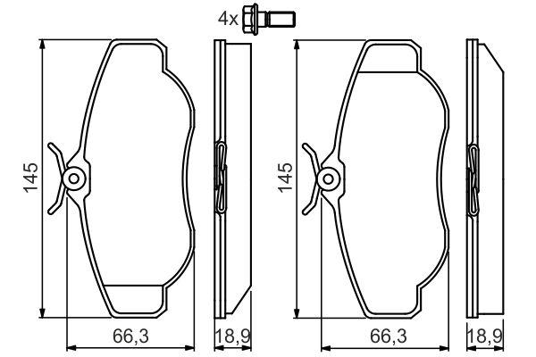 Kit de plaquettes de frein, frein à disque BOSCH 0 986 424 565