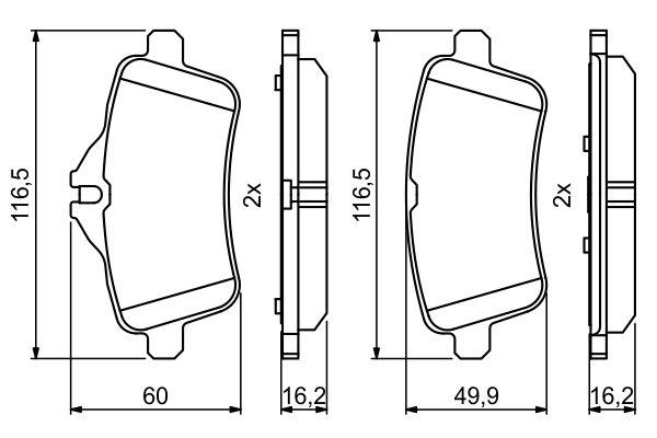 Kit de plaquettes de frein, frein à disque BOSCH 0 986 494 771