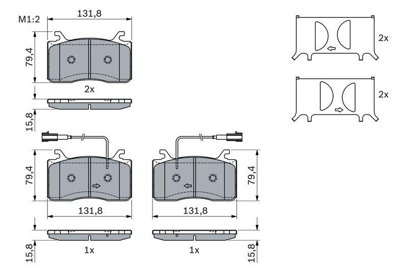 Kit de plaquettes de frein, frein à disque BOSCH 0 986 424 390