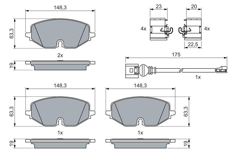 Kit de plaquettes de frein, frein à disque BOSCH 0 986 460 072