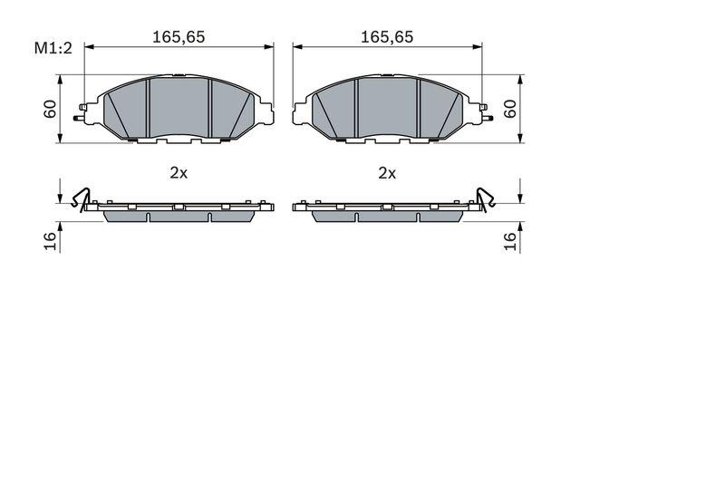 Kit de plaquettes de frein, frein à disque BOSCH 0986424682