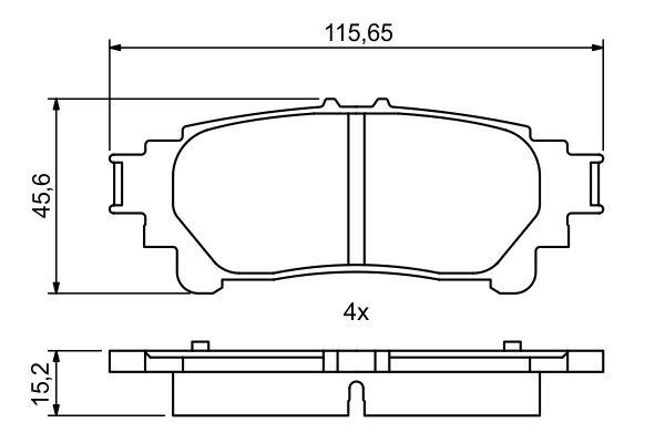 Kit de plaquettes de frein, frein à disque BOSCH 0 986 494 873
