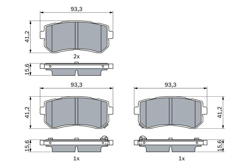 Kit de plaquettes de frein, frein à disque BOSCH 0 986 424 956