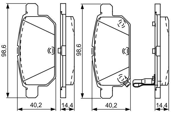 Kit de plaquettes de frein, frein à disque BOSCH 0 986 495 301