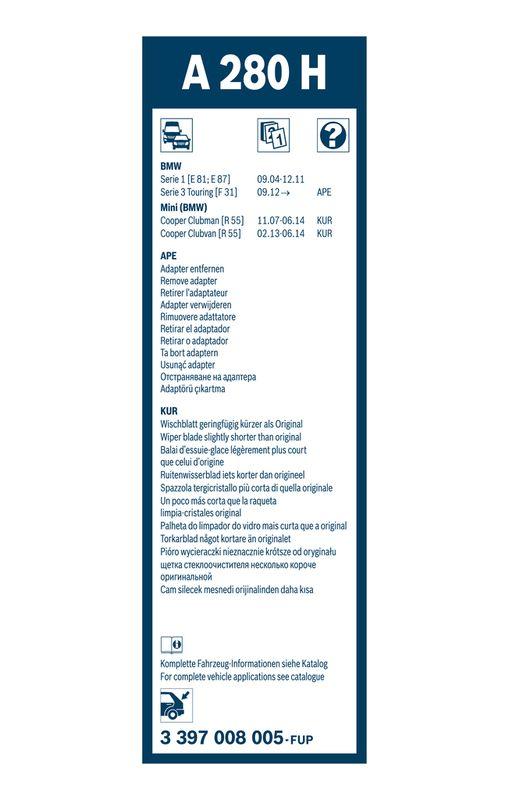 Balai d'essuie-glace BOSCH 3 397 008 005