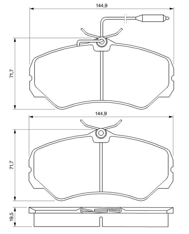 Kit de plaquettes de frein, frein à disque BOSCH 0986460998