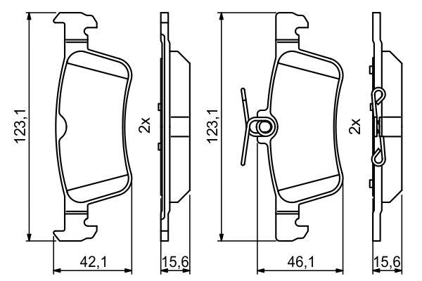 Kit de plaquettes de frein, frein à disque BOSCH 0 986 494 811
