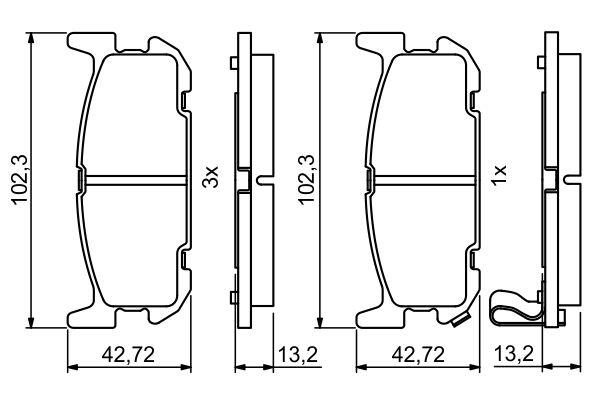 Kit de plaquettes de frein, frein à disque BOSCH 0 986 494 226