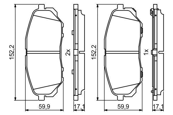 Kit de plaquettes de frein, frein à disque BOSCH 0 986 494 827