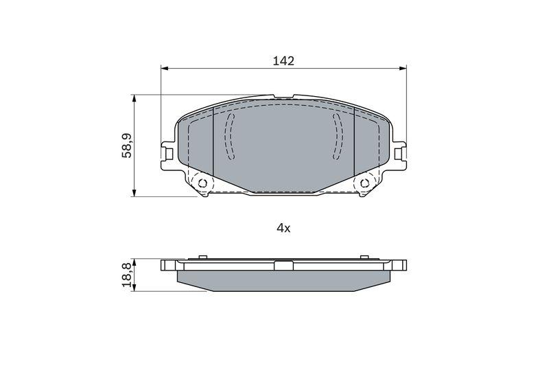 Kit de plaquettes de frein, frein à disque BOSCH 0 986 424 939