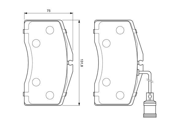 Kit de plaquettes de frein, frein à disque BOSCH 0986424664