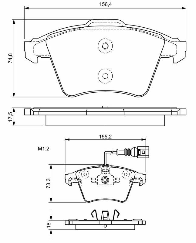 Kit de plaquettes de frein, frein à disque BOSCH 0986494203