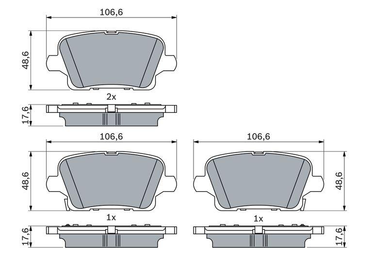Kit de plaquettes de frein, frein à disque BOSCH 0 986 424 872