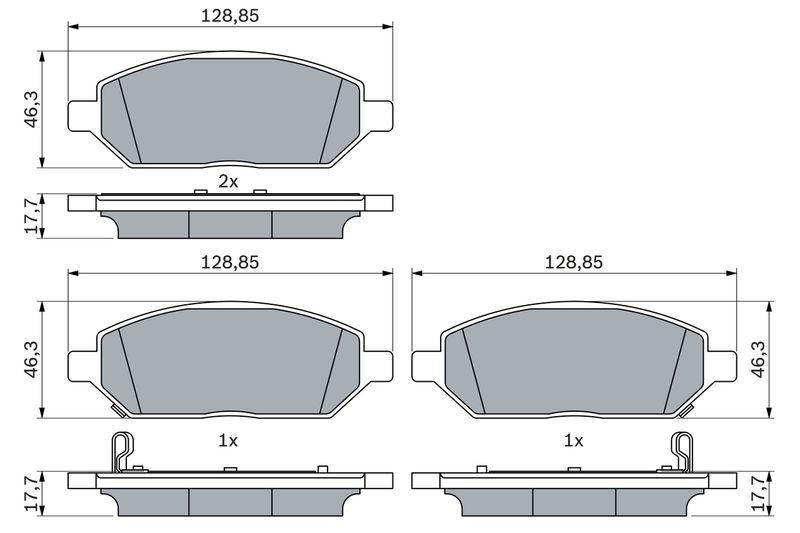 Kit de plaquettes de frein, frein à disque BOSCH 0986424842