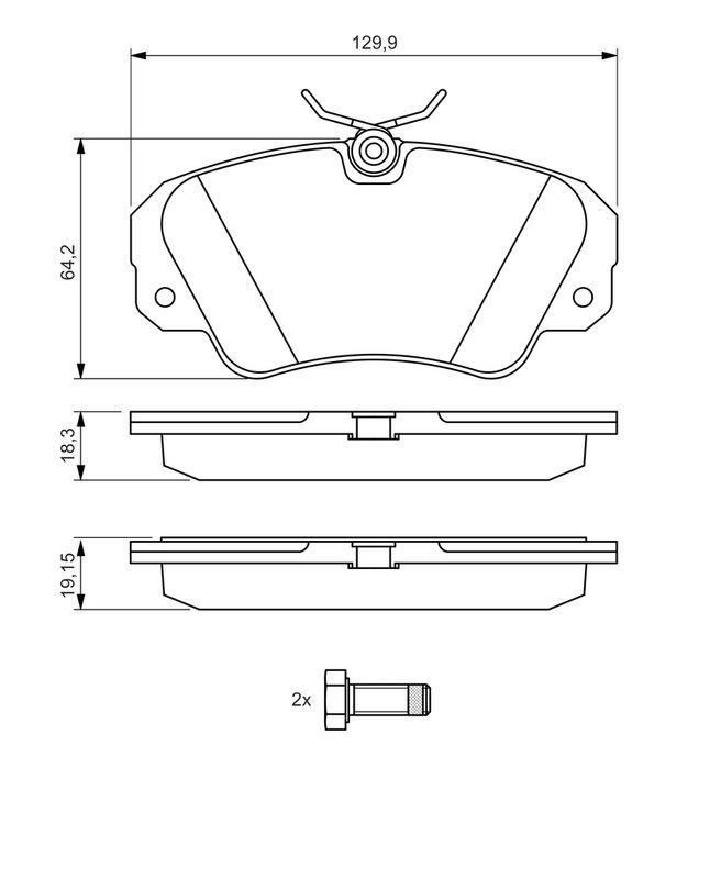 Kit de plaquettes de frein, frein à disque BOSCH 0986460939