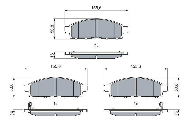 Kit de plaquettes de frein, frein à disque BOSCH 0 986 460 069