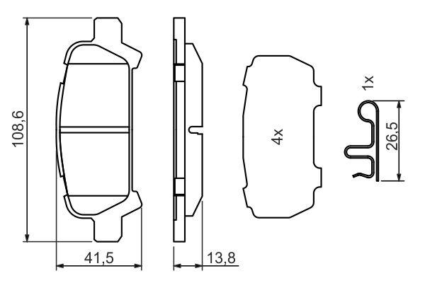 Kit de plaquettes de frein, frein à disque BOSCH 0 986 494 445
