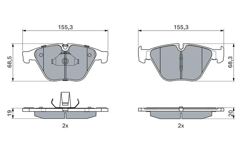 Kit de plaquettes de frein, frein à disque BOSCH 0 986 494 898