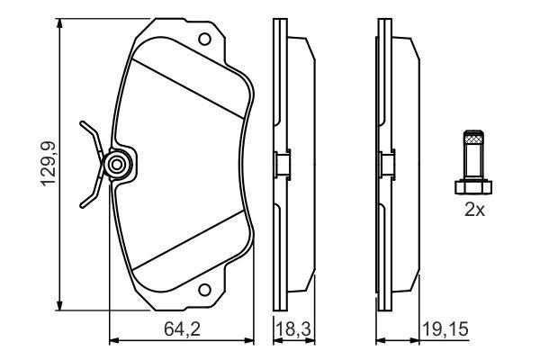 Kit de plaquettes de frein, frein à disque BOSCH 0986460939
