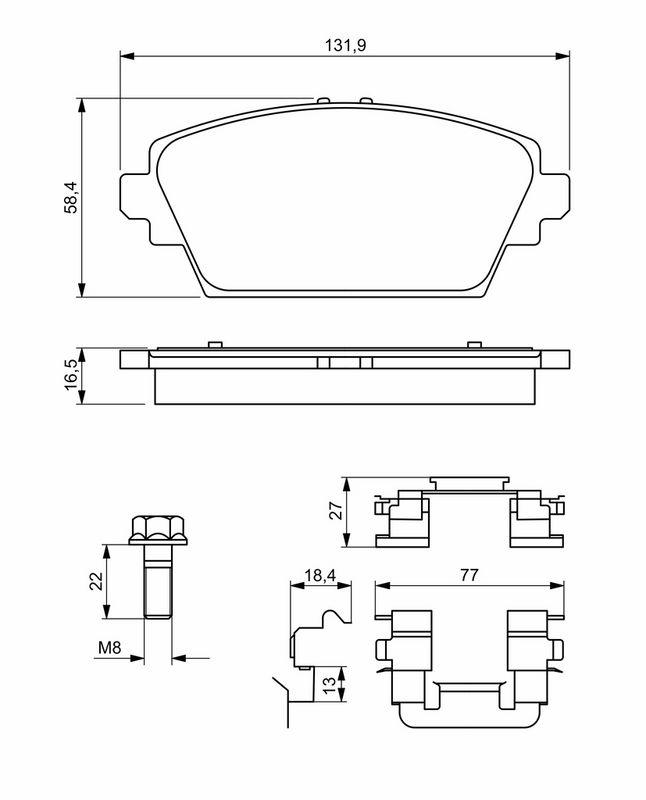 Kit de plaquettes de frein, frein à disque BOSCH 0986494629