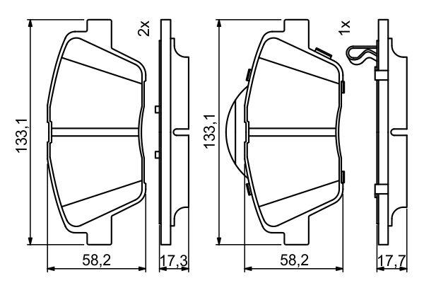 Kit de plaquettes de frein, frein à disque BOSCH 0 986 494 755