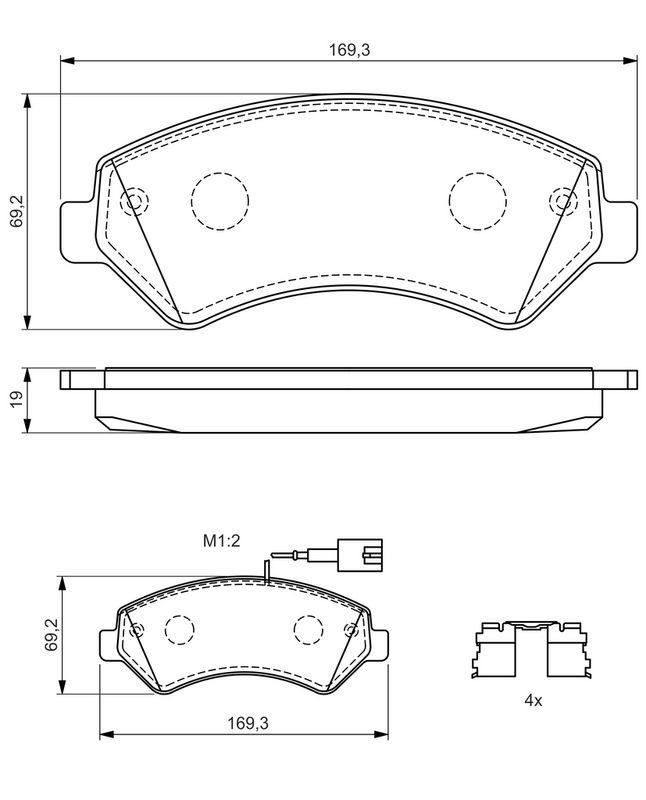 Kit de plaquettes de frein, frein à disque BOSCH 0986494589