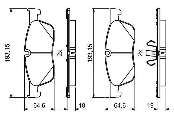 Kit de plaquettes de frein, frein à disque BOSCH 0 986 494 831