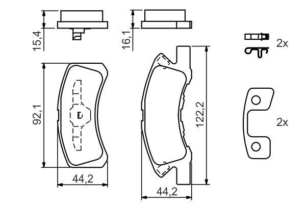 Kit de plaquettes de frein, frein à disque BOSCH 0 986 494 134