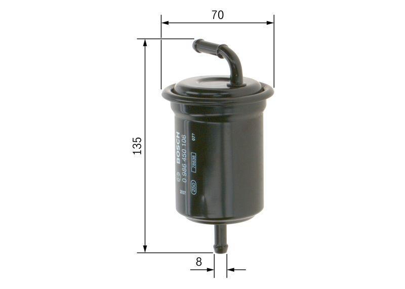 Filtre à carburant BOSCH 0 986 450 106