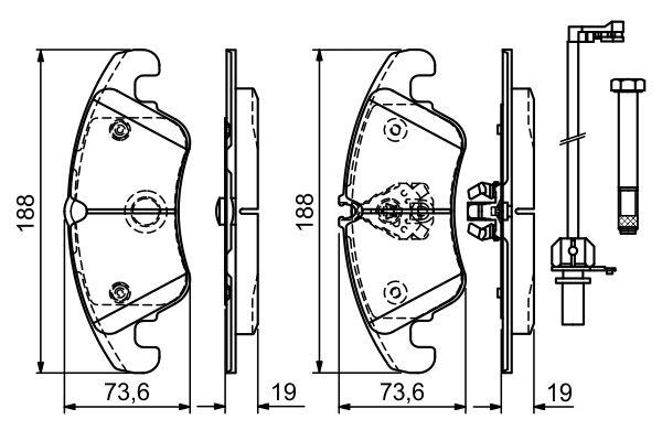 Kit de plaquettes de frein, frein à disque BOSCH 0986494201