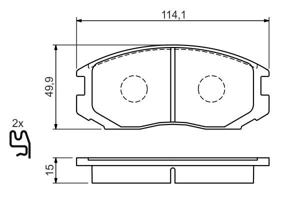 Kit de plaquettes de frein, frein à disque BOSCH 0 986 494 397