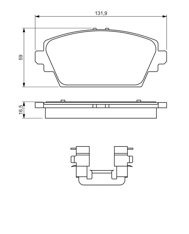 Kit de plaquettes de frein, frein à disque BOSCH 0986494629