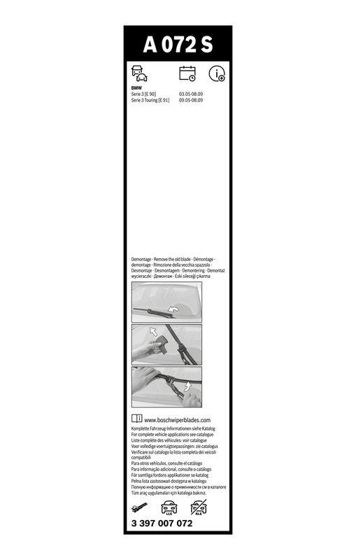 Balai d'essuie-glace BOSCH 3 397 007 072