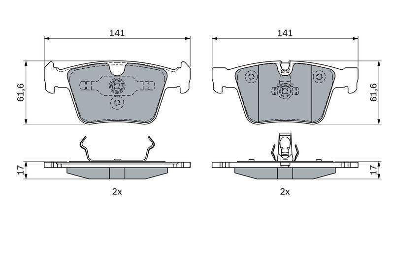 Kit de plaquettes de frein, frein à disque BOSCH 0 986 494 967